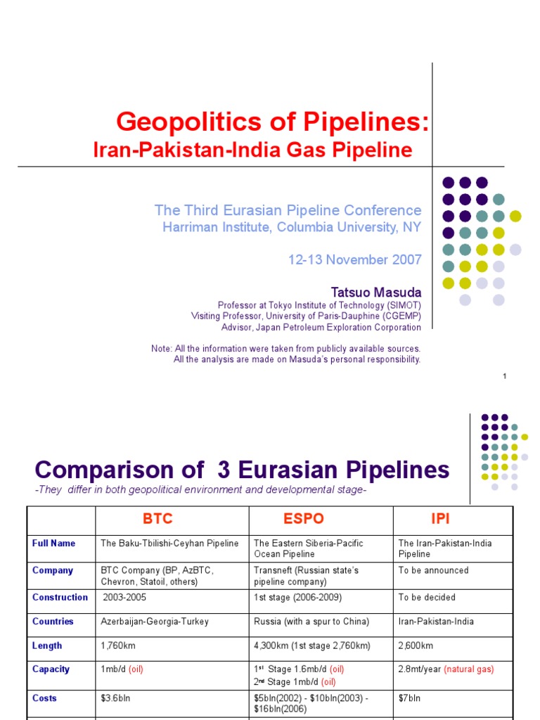 Geopolitics of Pipelines:: Iran-Pakistan-India Gas Pipeline | PDF ...