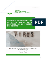 Abordaje de problemáticas de Salud Mental durante la Pandemia del COVID 19 a través de Telepsicología