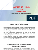 LAW 203 (II) - Hindu Law Inheritance: Course Instructor - Dr. Nabaat Tasnima Mahbub