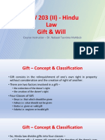 LAW 203 (II) - Hindu Law Gift & Will: Course Instructor - Dr. Nabaat Tasnima Mahbub