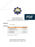 Complex Engineering Problem Huaman Factor Engineering Lab: Department of Industrial & Manufacturing Engineering