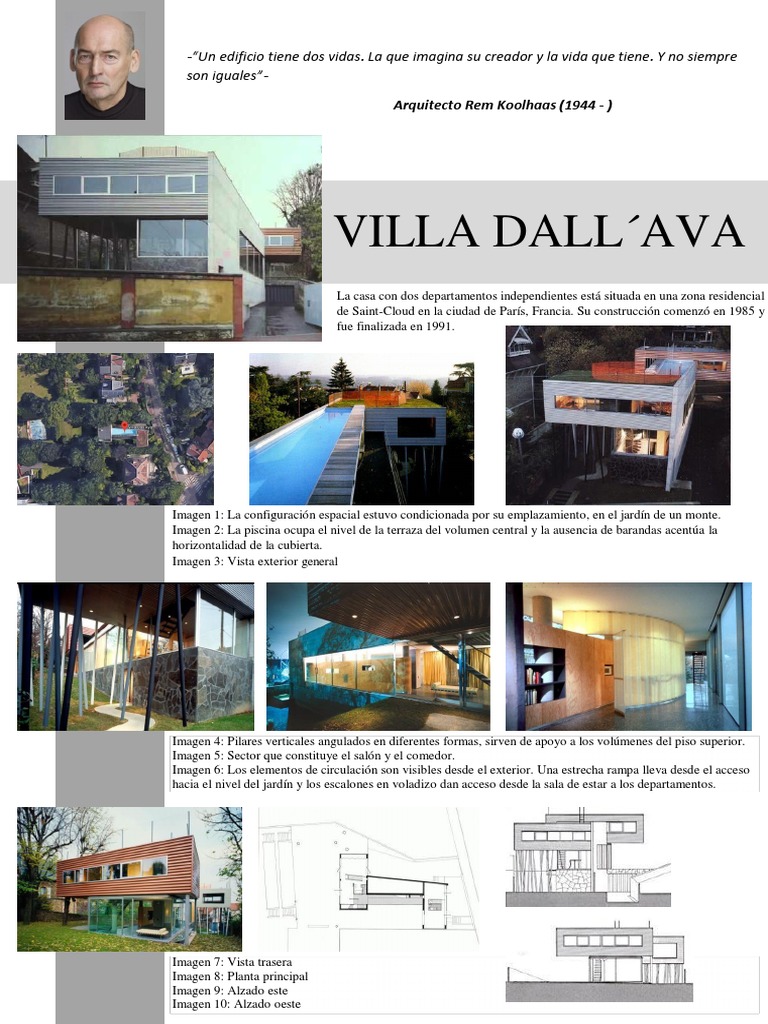 Villa Dall'Ava: Diseño y Espacios | PDF | Arte