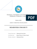Semester Project: National University of Computer & Emerging Sciences, Lahore