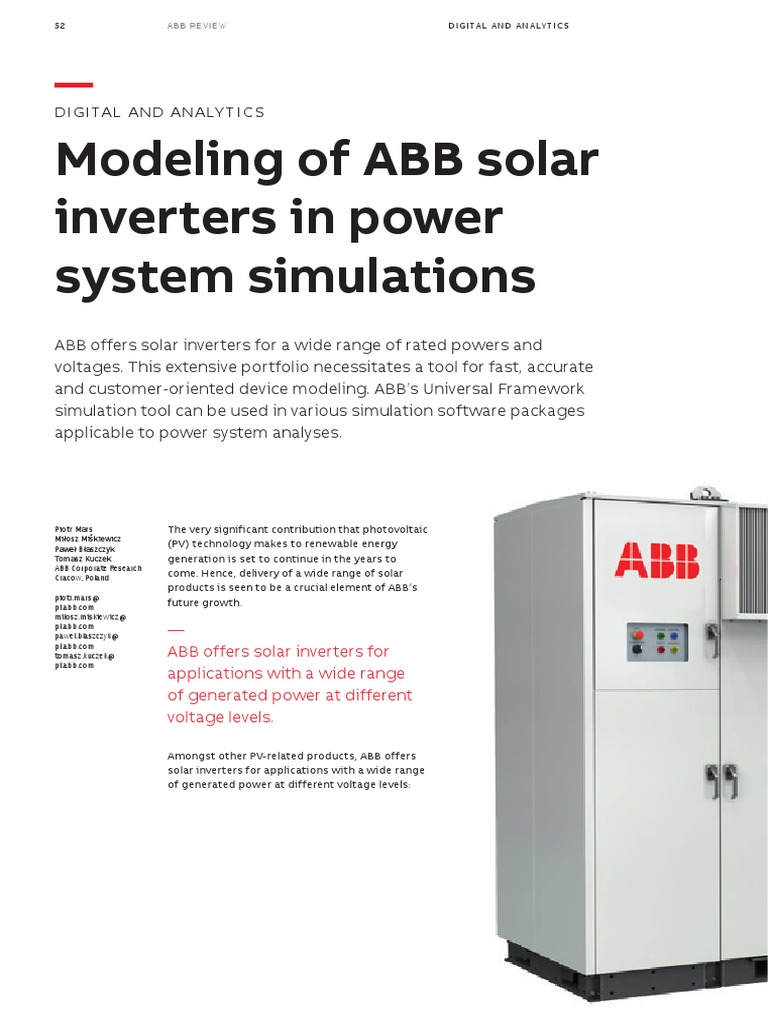 ABB Inverter Simulation Tool Overview | PDF | Electrical Grid | Simulation