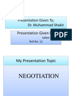 Presentation Given To Dr. Muhammad Shakir