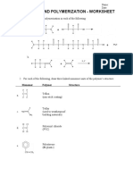 Polymers and Polymerization - Worksheet: Monomer Polymer Structure