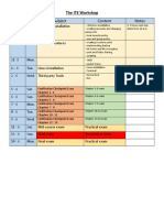 Date Day Subject Content Notes: The ITE Workshop