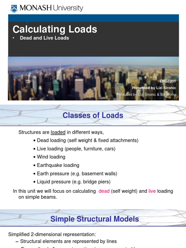Calculating Loads: Dead and Live Loads | PDF | Density | Beam (Structure)