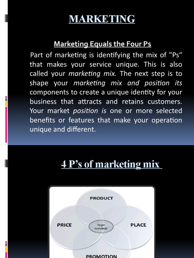 Mastering the Marketing Mix: 4 Ps Guide | PDF | Market (Economics ...