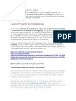 Proyecto Comunitario y Proyecto de Investigación