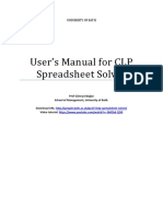 User's Manual For CLP Spreadsheet Solver: University of Bath