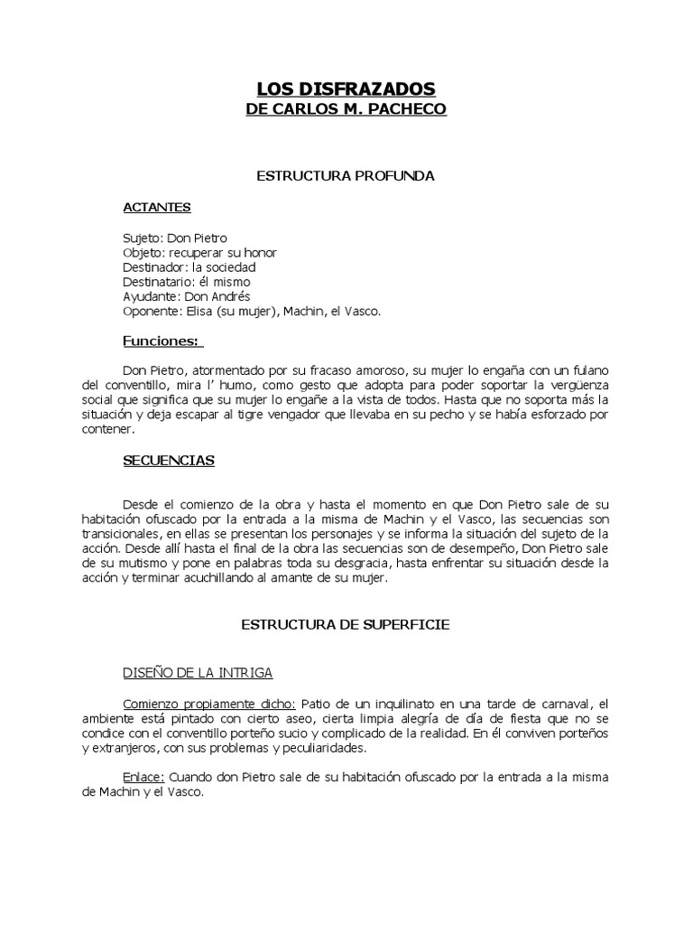 Los Disfrazados PDF Artes (general)