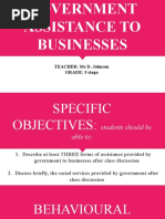 Government Assistance To Businesses