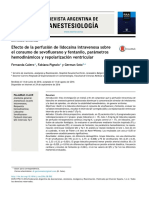 Efecto de La Perfusión de Lidocaína Intravenosa Sobre El Consumo de Sevofluorano y Fentanilo, Parámetros Hemodinámicos y Repolarización Ventricular