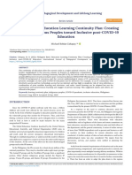 Philippine Basic Education Learning Continuity Plan: Creating Space For Indigenous Peoples Toward Inclusive post-COVID-19 Education