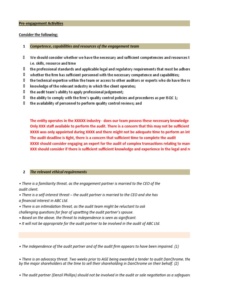 Acceptance And Continuance Of Audit Client Relationships Pdf Audit