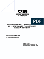 D-094 Metodologia para La Remuneracion de La Actividad de Transmisión de Energía Eléctrica