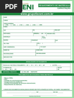 Requerimento de Matricula Capacitacao Grupo Faveni