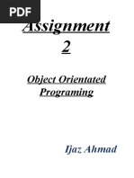 Assignment 2: Object Orientated Programing