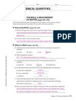 Chemical Quantities: Section 10.1 The Mole: A Measurement of Matter