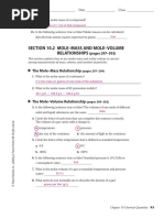 Section 10.2 Mole-Mass and Mole-Volume Relationships