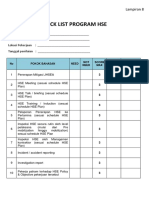 Lampiran 8 Check List Program HSE