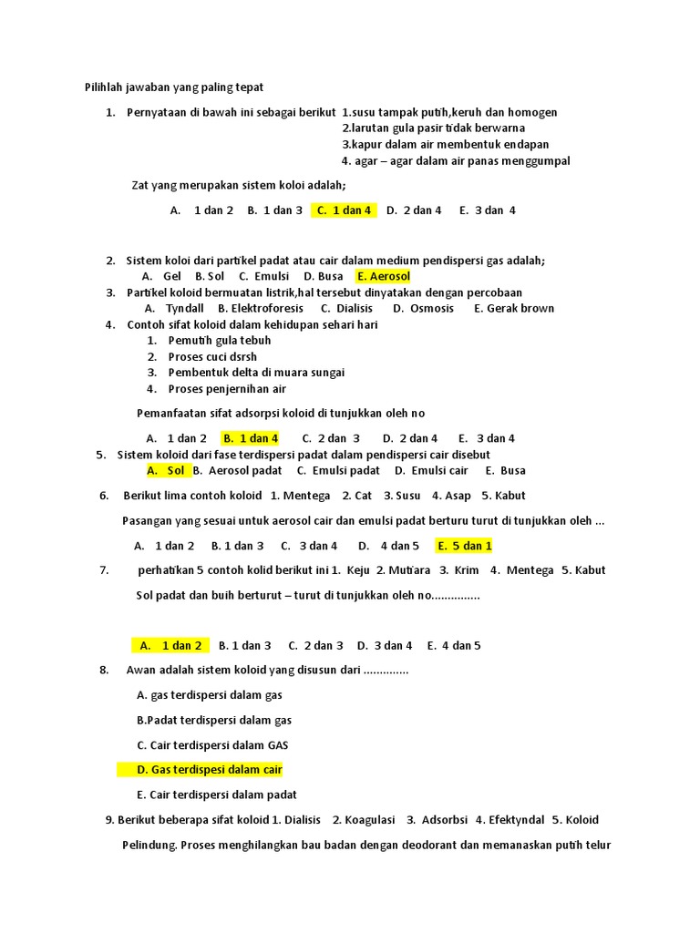 Soal Koloid | PDF