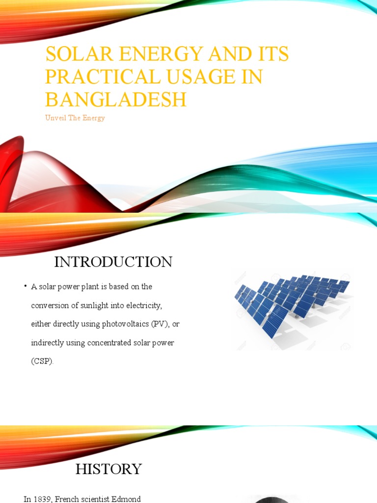 Solar Energy Usage in Bangladesh | PDF