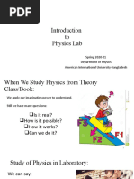 Introduction To Physics Lab 1