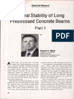 Lateral Stability of Long Prestressed Concrete Beams Part 1