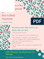 Brief Overview of The Previous Assignment & How To Build Arguments