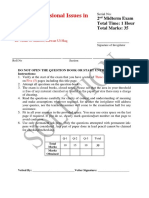 CS449-Professional Issues in IT: 2 Midterm Exam Total Time: 1 Hour Total Marks: 35 Course Instructor