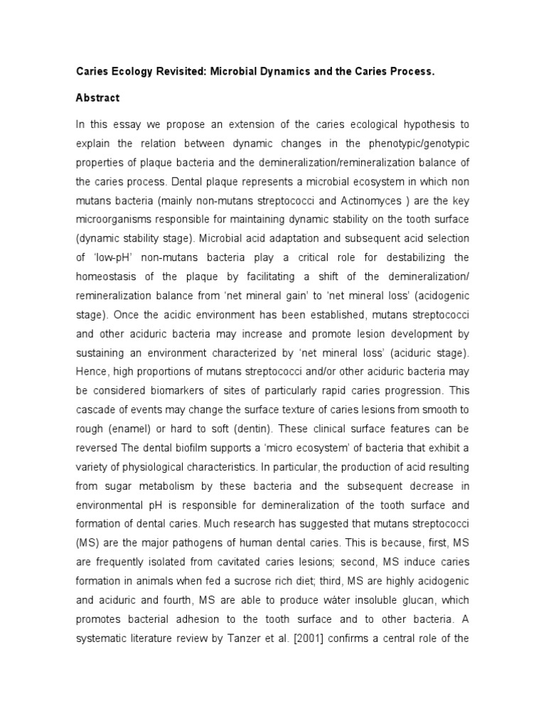 Microbial Dynamics and the Caries Process PDF Tooth Enamel Biofilm