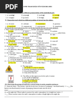 Đề Tuyển Sinh Tham Khảo Số 8 Năm 2021-2022 I. Phonetics A. Choose the word with the different pronunciation of the underlined part