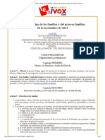 Bolivia - Código de Las Familias y Del Proceso Familiar, 24 de Noviembre de 2014
