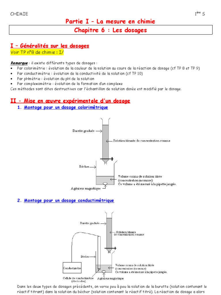 Types de Dosages en Chimie | PDF | Titrage | Chimie