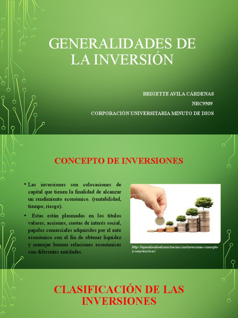 Conceptos y Tipos de Inversiones | PDF | Inversiones | Empresas