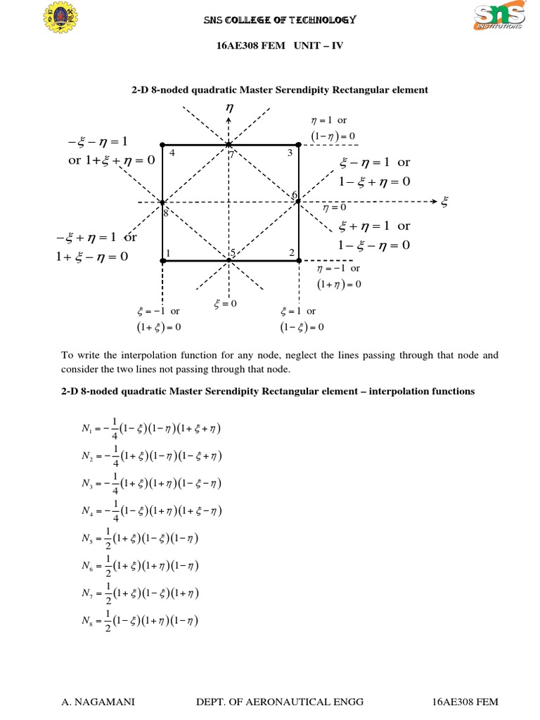 Unit 4.1.3 2D 8-Noded Quadratic Rect Element | PDF | Teaching Methods ...