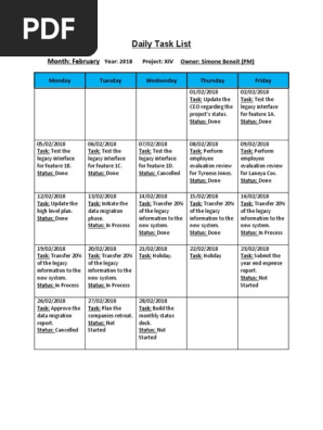 Daily Task List