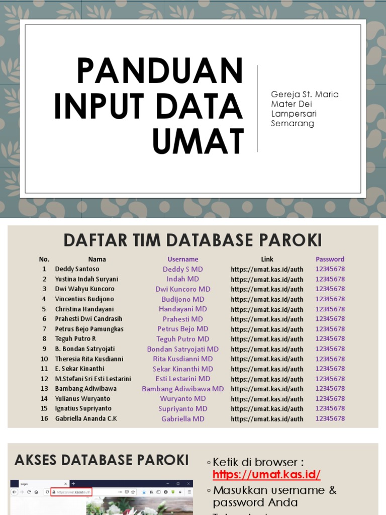 Panduan Input Data Umat Katolik | PDF | Politik | Ilmu Sosial
