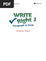 Write Right 1 Paragraph To Essay Answer Key