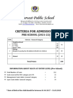 Rich Harvest Public School: Criteria For Admission in