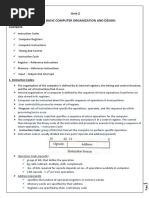 Unit-2 Part-1: Basic Computer Organization and Design: Contents