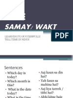 Samay/ Wakt: Learning To Successfully Tell Time in Hindi