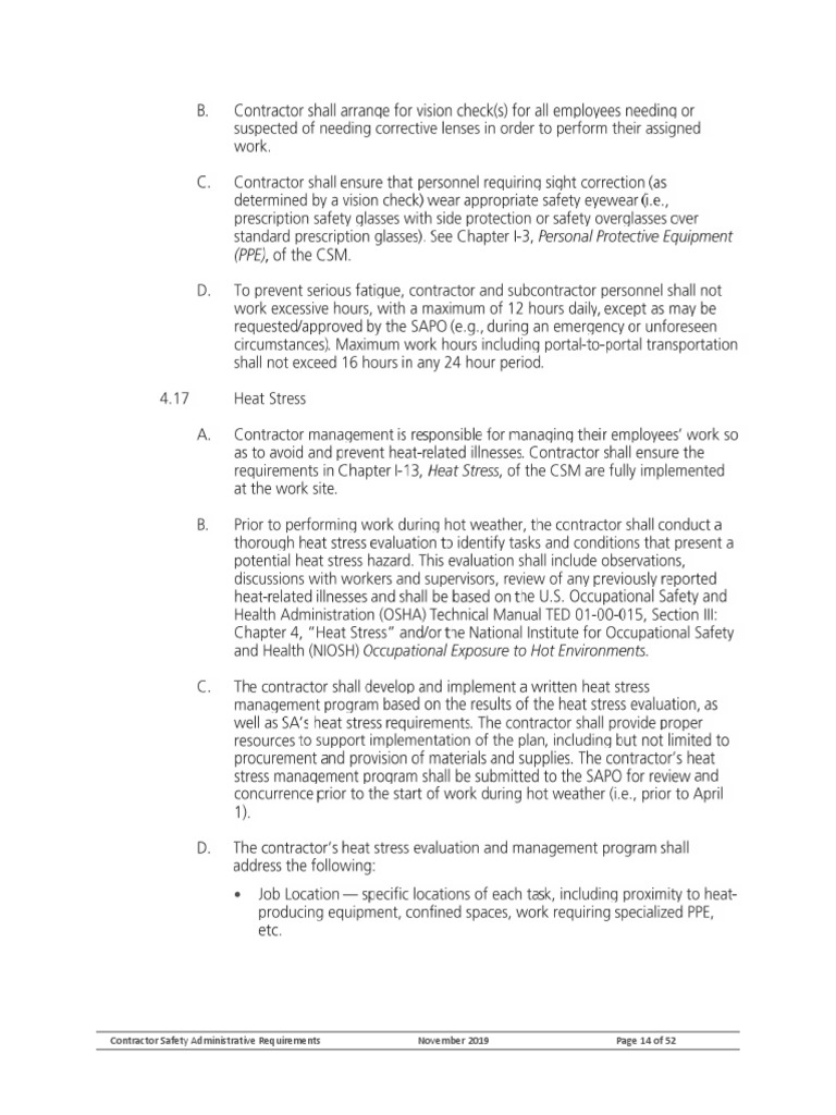 Contractor Safety Admin Guidelines 2019 | PDF | Business | Finance ...