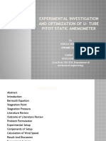 Experimental Investigation and Optimization of U-Tube Pitot Static Anemometer