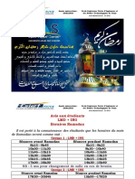 Horaires Ramadan