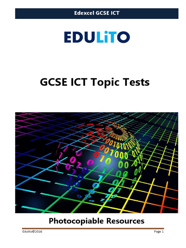 Edexcel GCSE ICT End of TopicTests | PDF | Internet Access ...