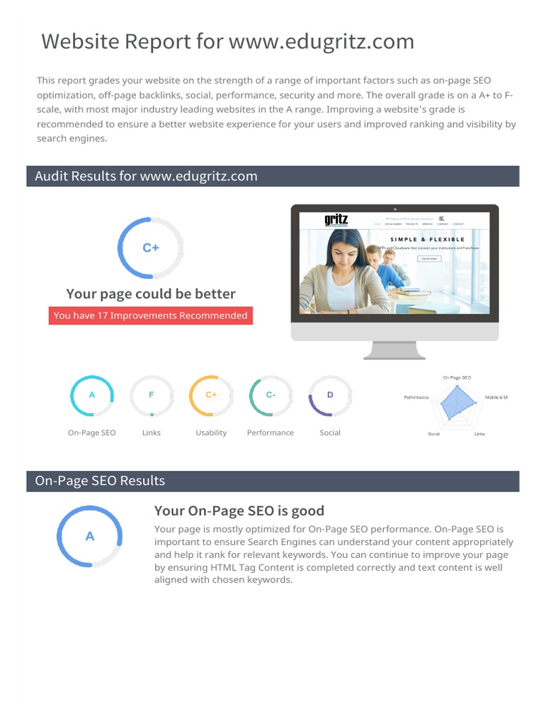 Edugritz SEO Audit Report Summary | PDF | Html Element | Search Engine ...