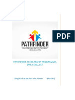 Pathfinder Scholarship Programme, Daily Skill Set: (English Vocabulary and Power - Phrases)